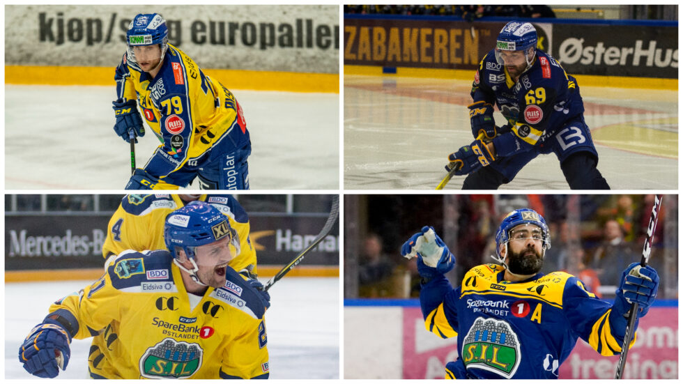 Disse spillerne er på vei til Kongsvinger ifølge Hamar Arbeiderblad: Andreas Øksnes (øverst fra venstre) og Jimmy Andersson. Joakim Jensen (nederst fra venstre) og Christian Larrivée.