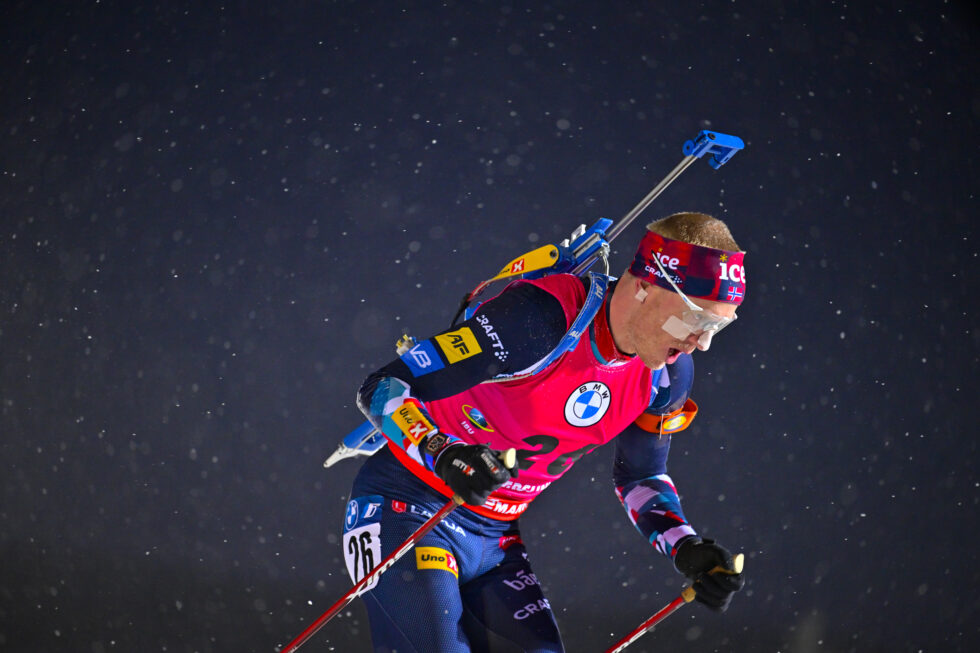 Johannes Thingnes Bø var ankermann på den blandede stafetten i Anterselva.