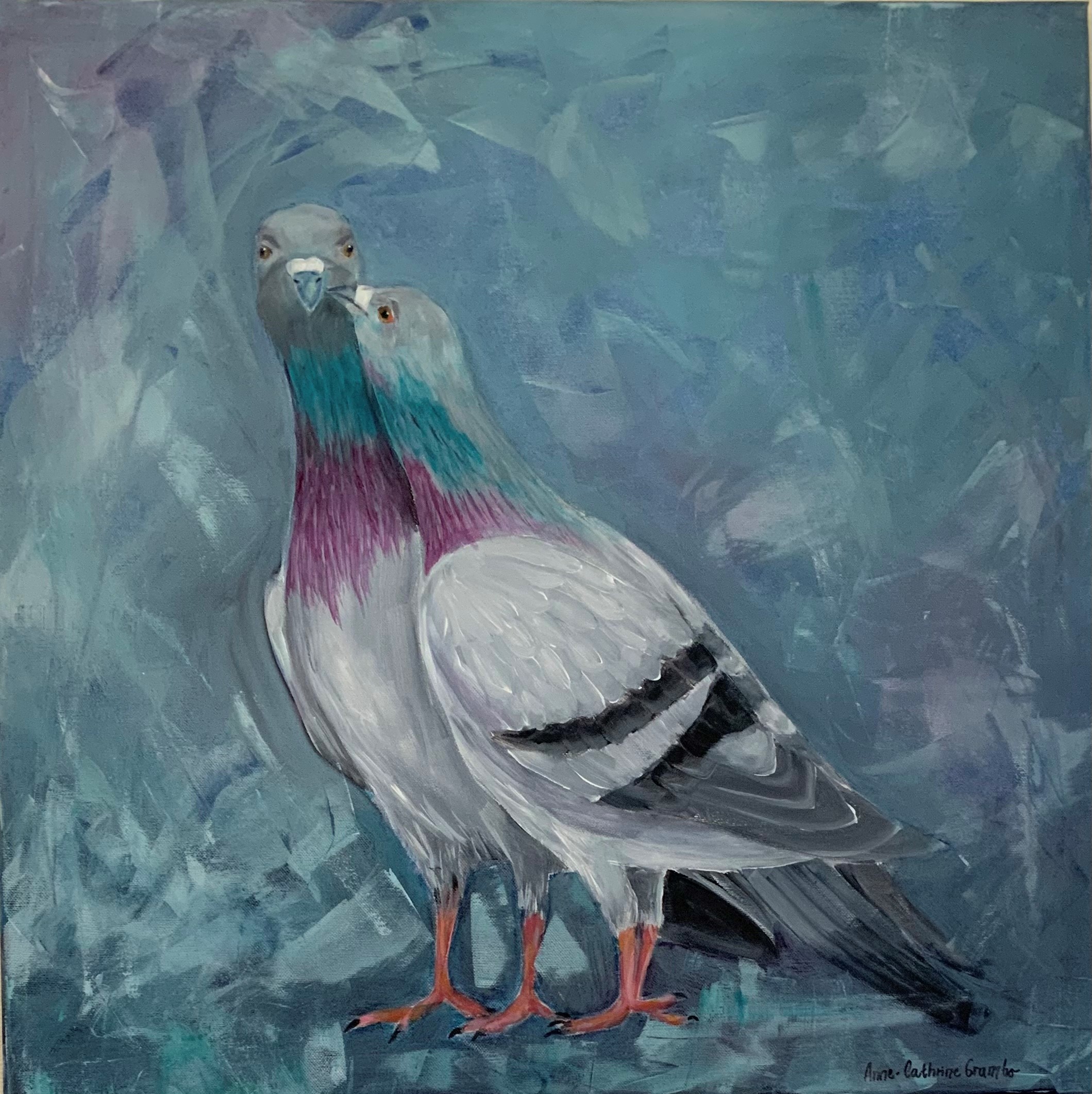 Ann-Kathrine Grambo er glad i fugler og bruker det ofte som motiv i hennes kunst.