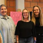 May Nordseth (t.v), Julie Morønning Lunder og Caroline Nilsson fra styret i Roverud Vel.