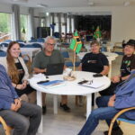 Festivalkomiteen er godt i gang med planleggingen av årets Silppufestival. Paal Øieren (f.v.), Maja Strand, Jan Bjerkeli, Eli Smedtorp, Marit Dahl og Åsmund Skasdammen har hatt mange planleggingsmøter på Minimäki.