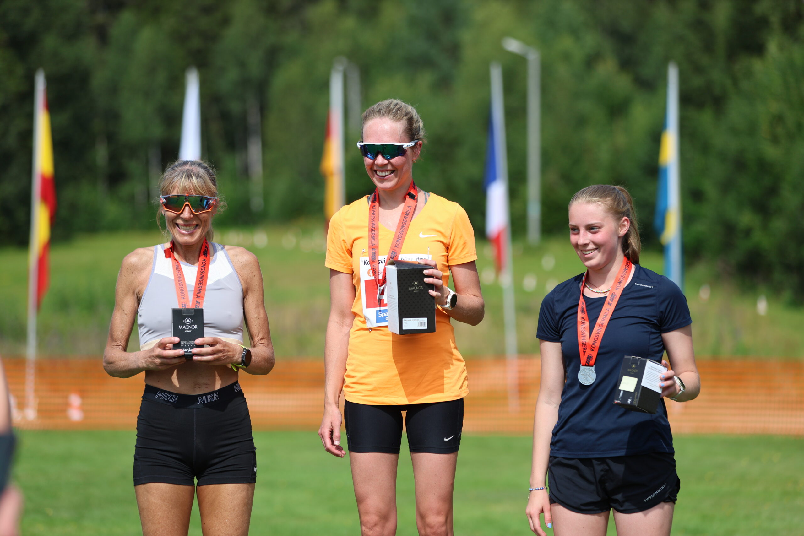 Christine Nystuen Jahr fra Brandval IL, etterfulgt av Dorte Foss fra Raufoss IL og Vilde Hagbartsen fra Aurskog rundet av pallen p&aring; kvinnenes 10 kilometer.
