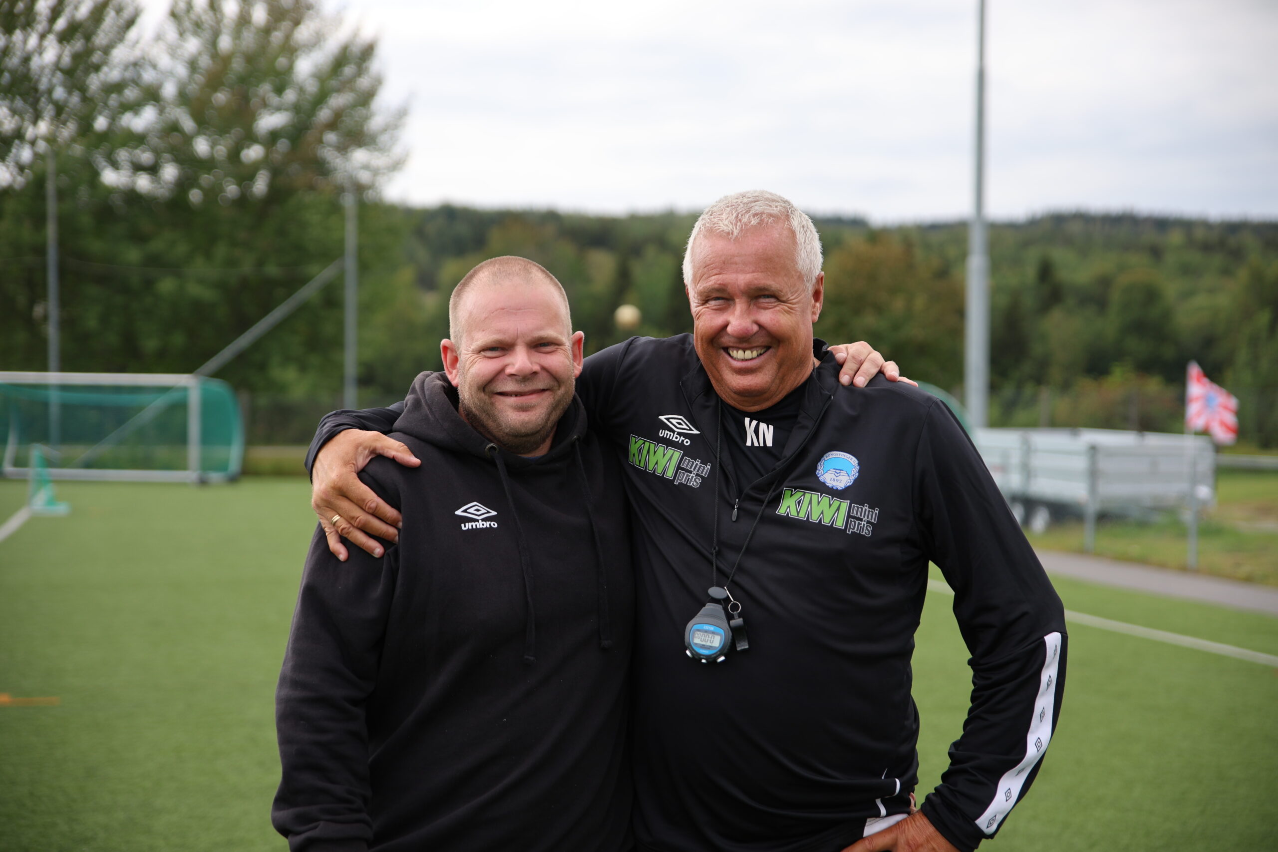 Jon Martin Rullen Revholt og Knut Nordnes var godt forn&oslash;yd med laget etter kampen mot Hamkam.