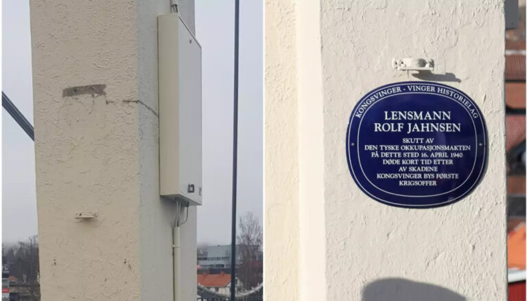 Det var medlemmer i Kongsvinger-Vinger historielag som oppdaget at det blå skiltet på Kongsvinger bru som hedrer lensmann Rolf Jahnsen er borte.