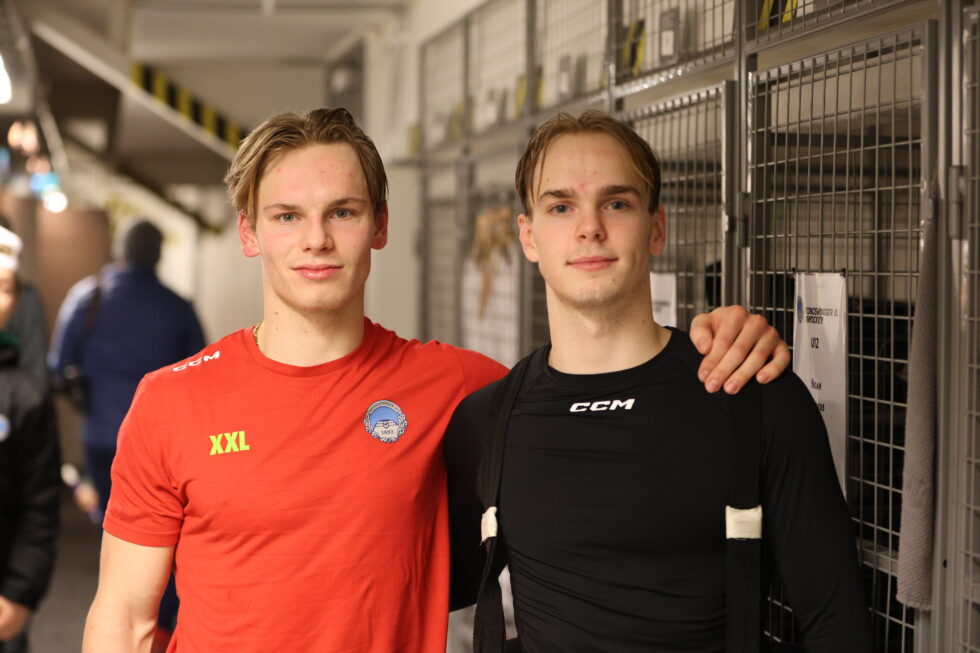 Storebror Christian (t.v.) måtte se sin lillebror Ole Martin stoppe alt som kom hans vei i onsdagens kamp.