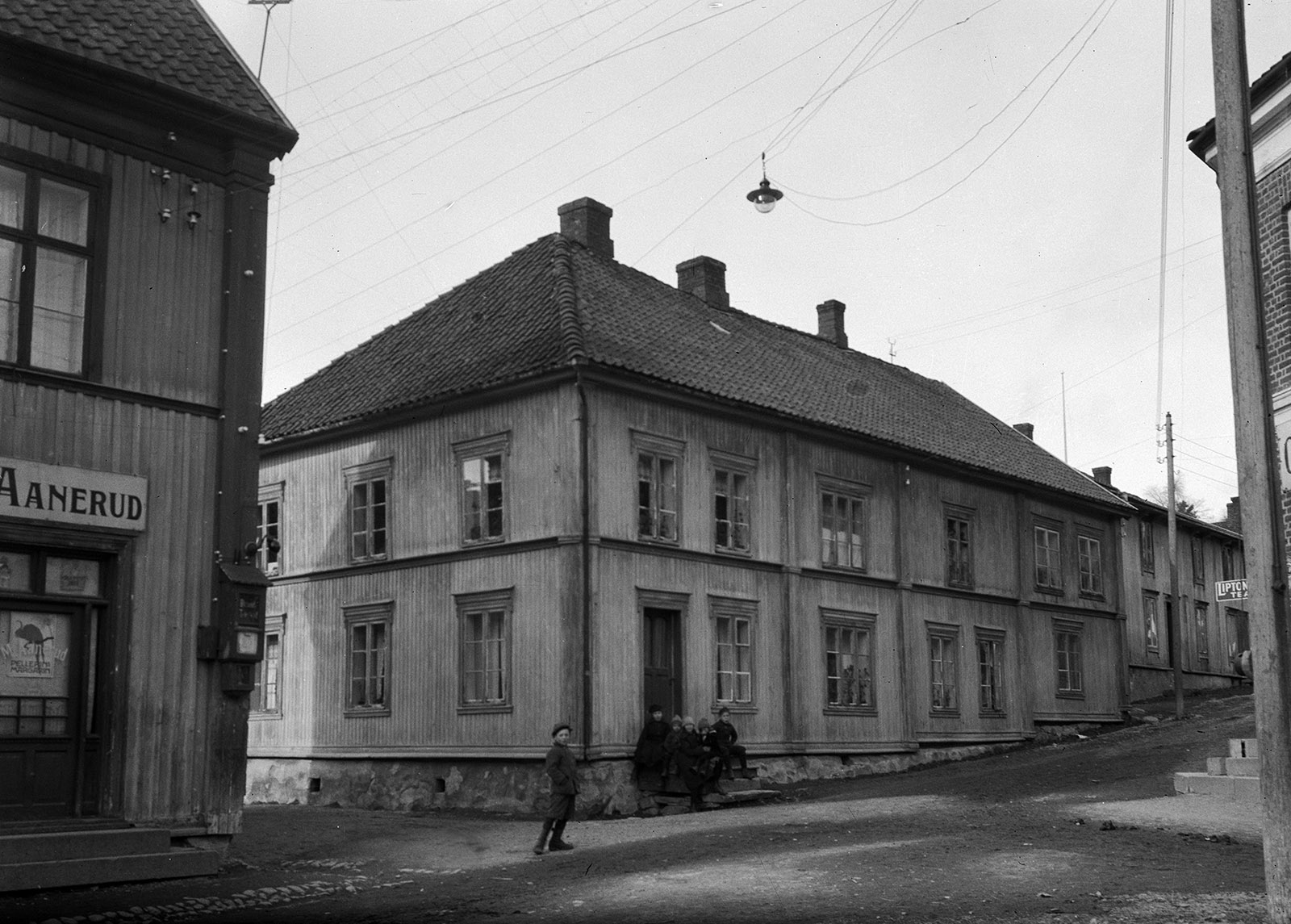 Mathesongården på hjørnet av Storgata og Løkkegata.