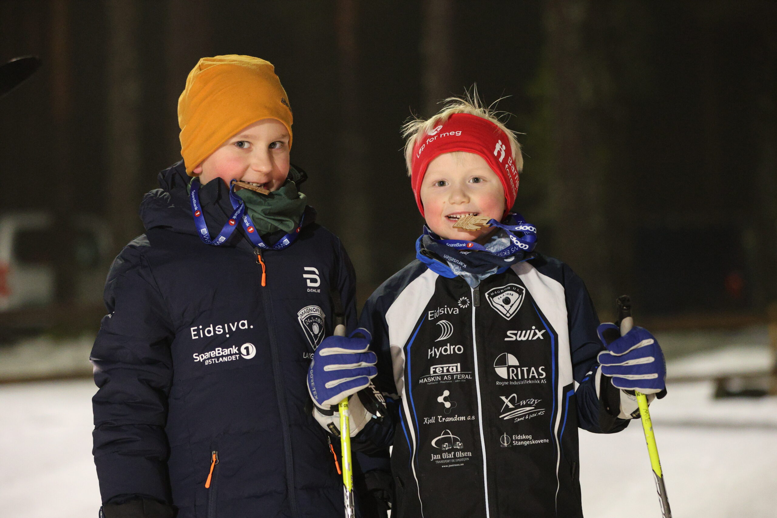 Magnoringene Martinus Rudberg og Wilmer Snipen Bråten var ikke ferdig for dagen etter at de hadde gått barnas mini-vm.