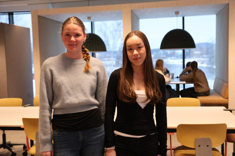 Ella Stenmark og Mia Lysen er blant elevene som skal være med på prosjektet med å designe Gågata.