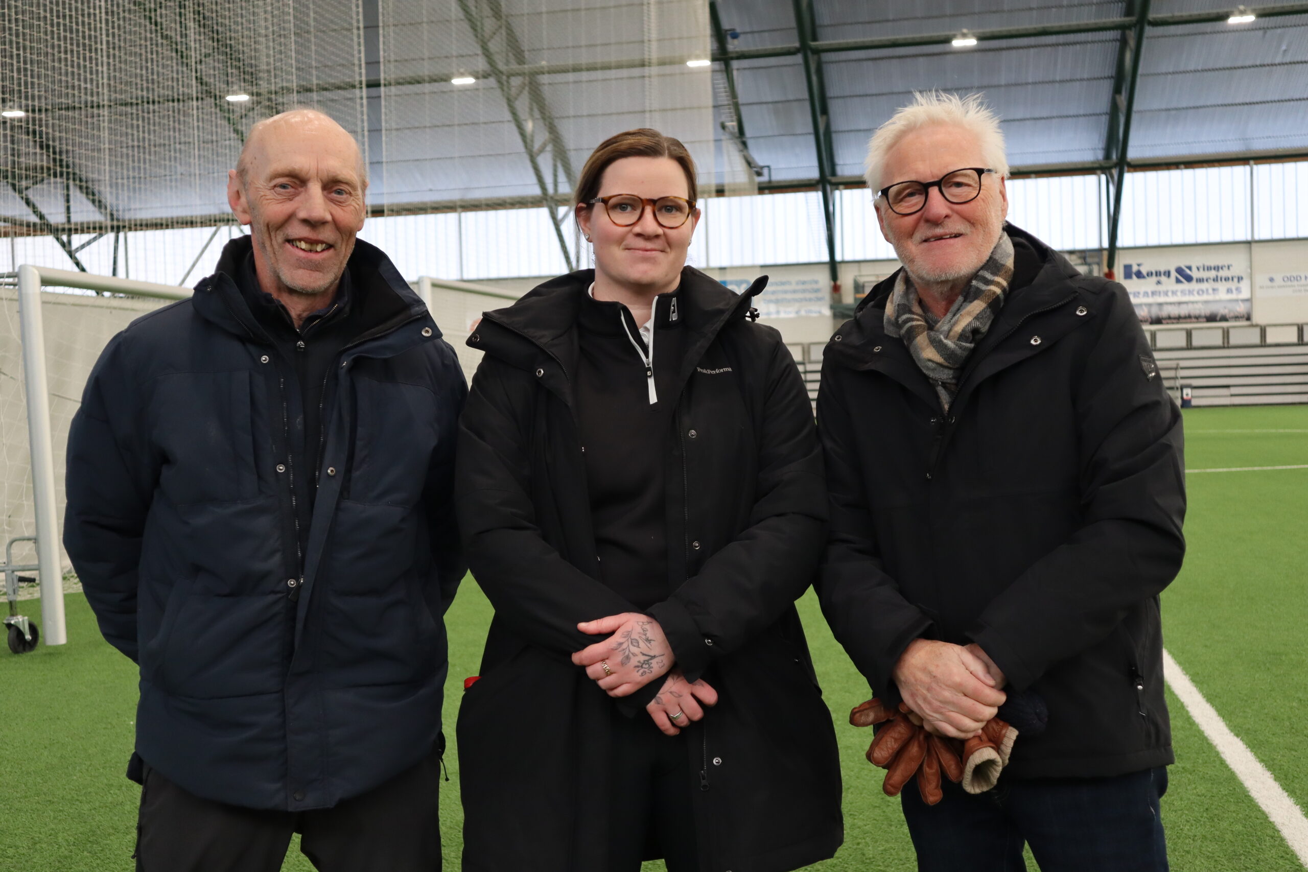 Trenerne Thore Wålberg (t.v.), Heidi Thoner og Svein Einarsbøl var godt fornøyd etter endt trening.