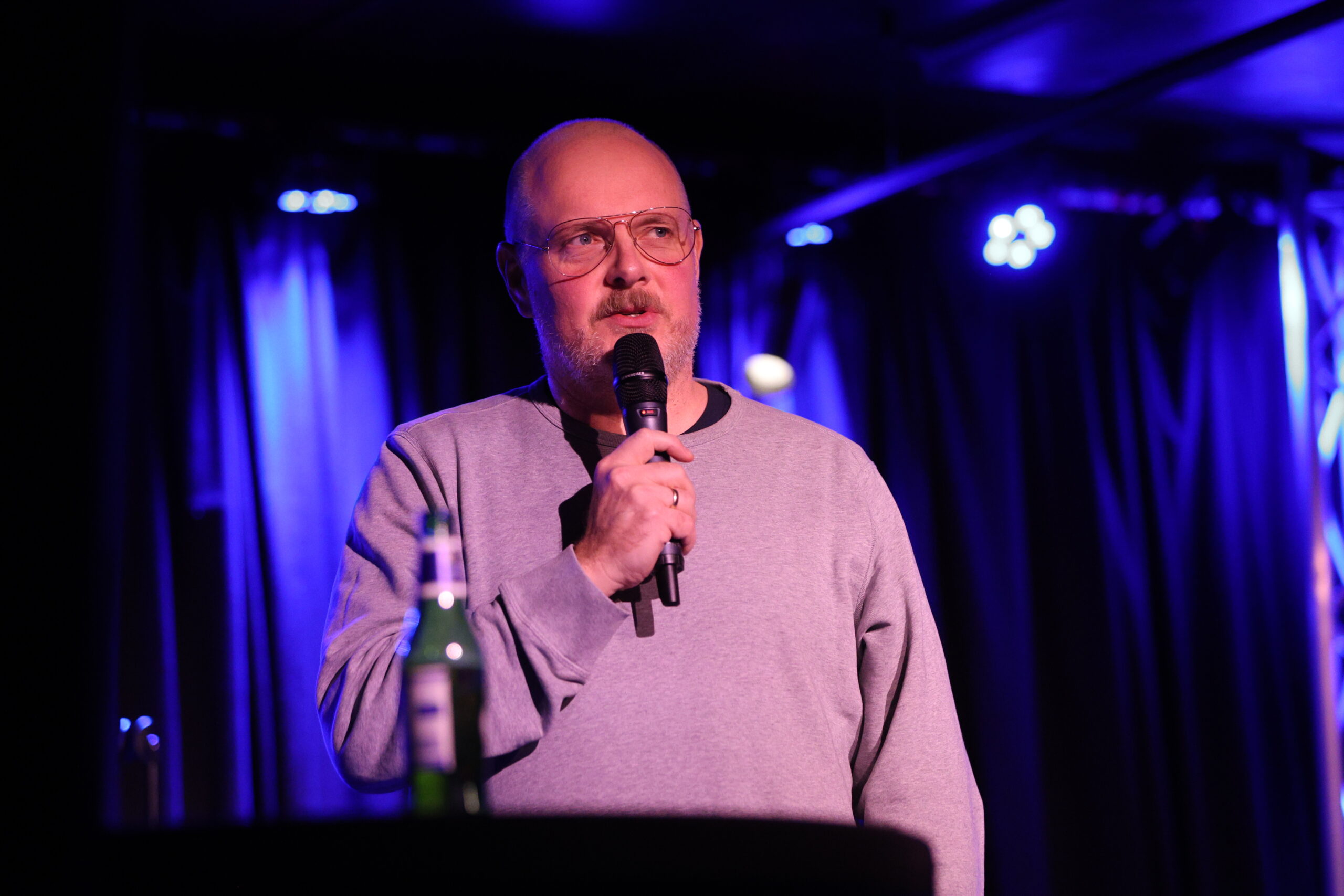 Steinar Sagen var er av trekkplastrene til torsdagens standup kveld.