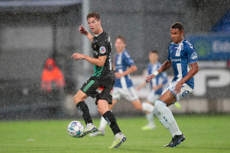 21 år gamle Miika Koskela skal spille i dagens treningskamp for KIL. Her i aksjon under en eliteseriekamp mellom Sarpsborg 08 og Tromsø på Sarpsborg stadion.