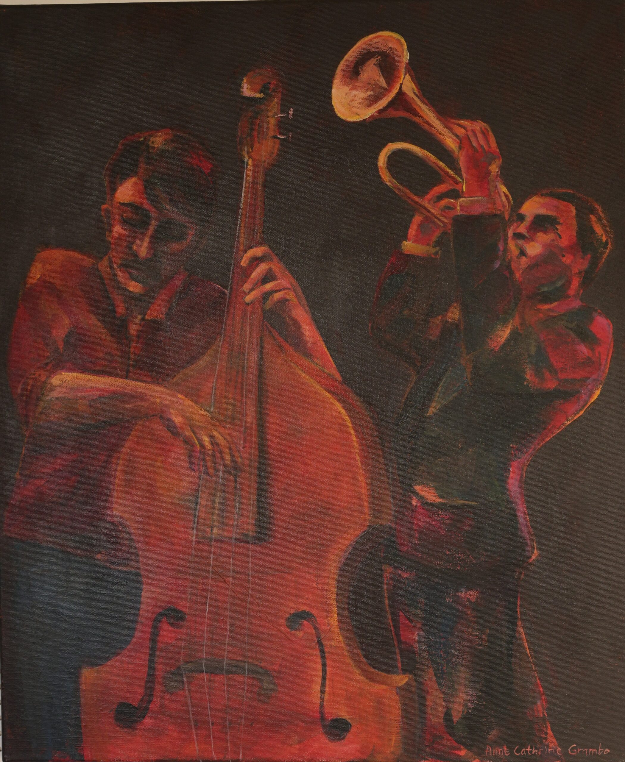 Bildet «Jam Session» er et av gallerist Asbjørn Bergeruds favoritter på årets utstilling.