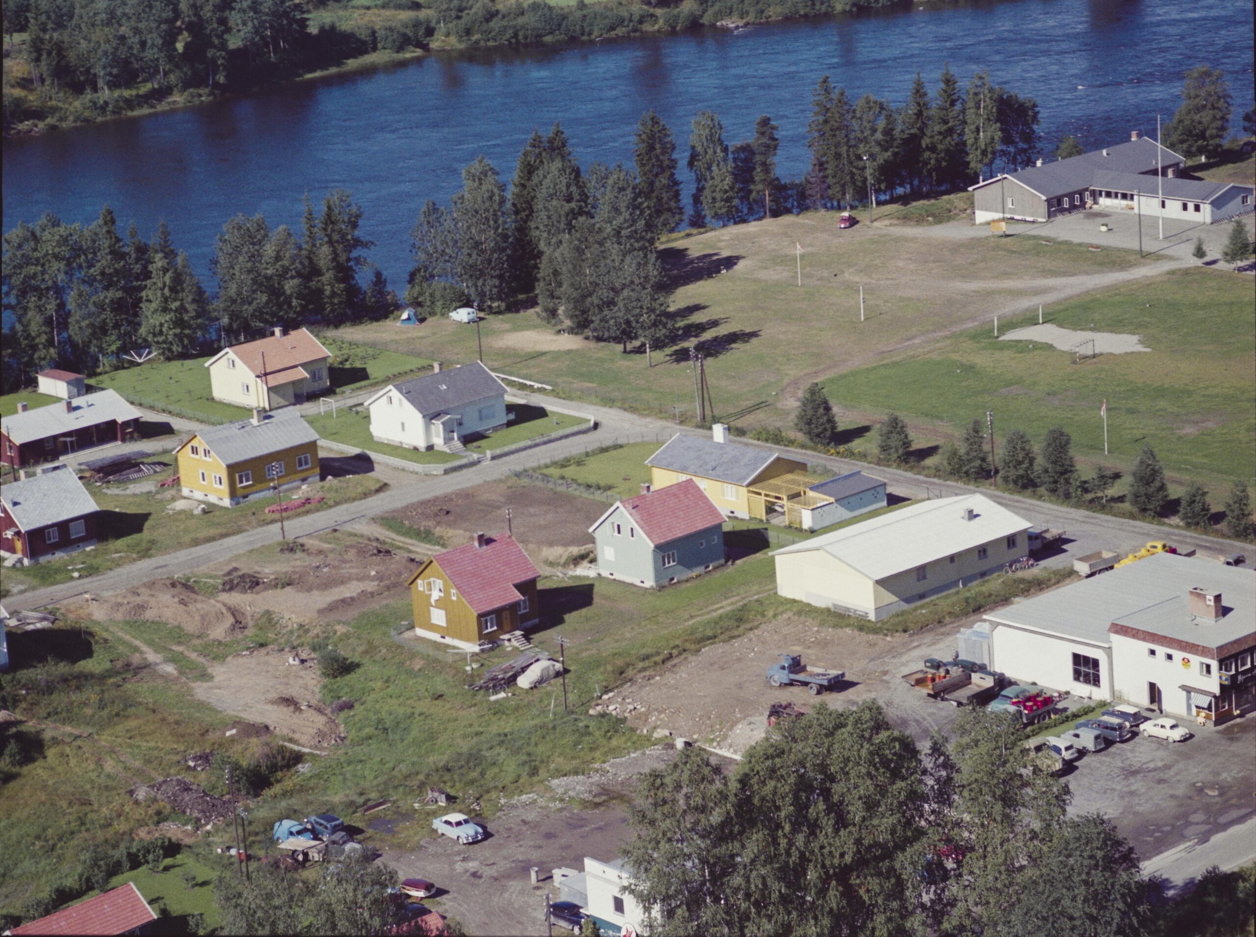 Flyfoto over Kongsvinger fra 5. august 1961.