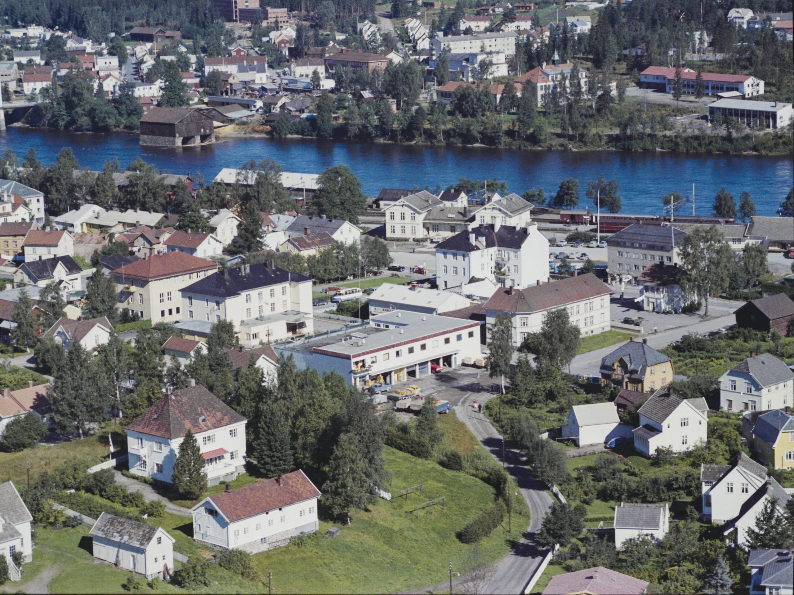 Flyfoto av Kongsvinger tatt 5.august 1961.