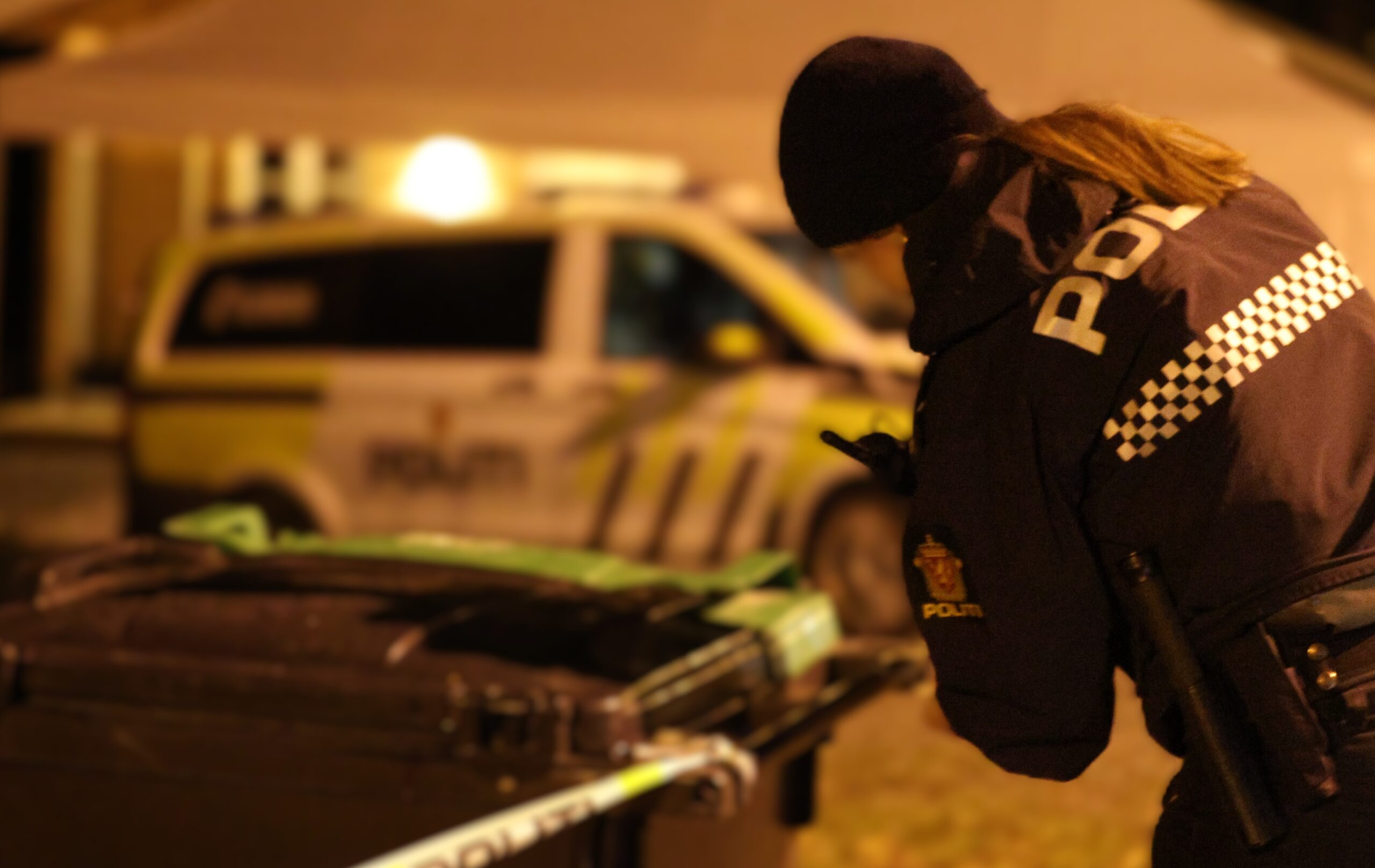Politiet hadde vakt på stedet gjennom natten.