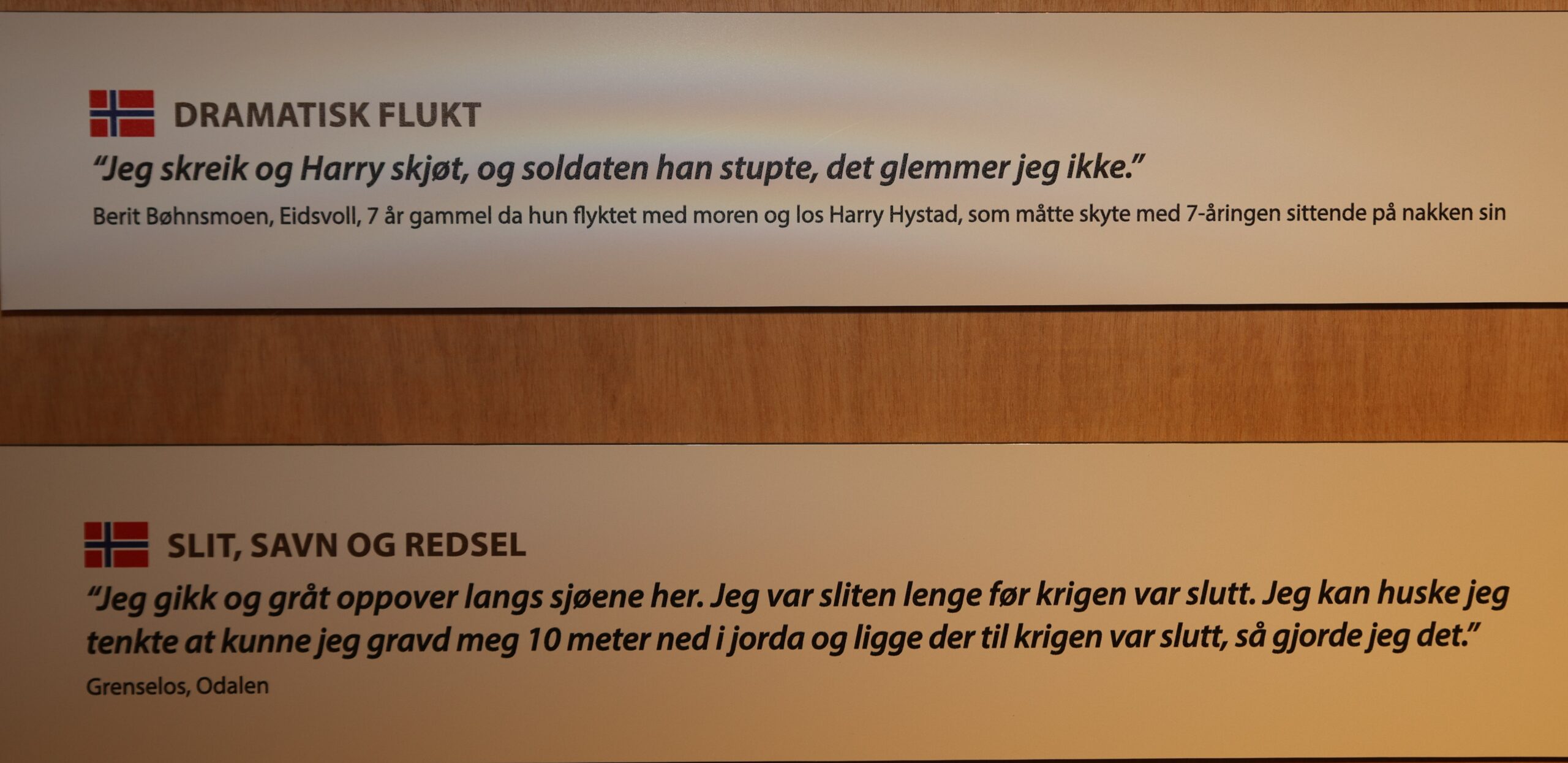 Det er flere gripende sitater i Festningsmuseets andre etasje.