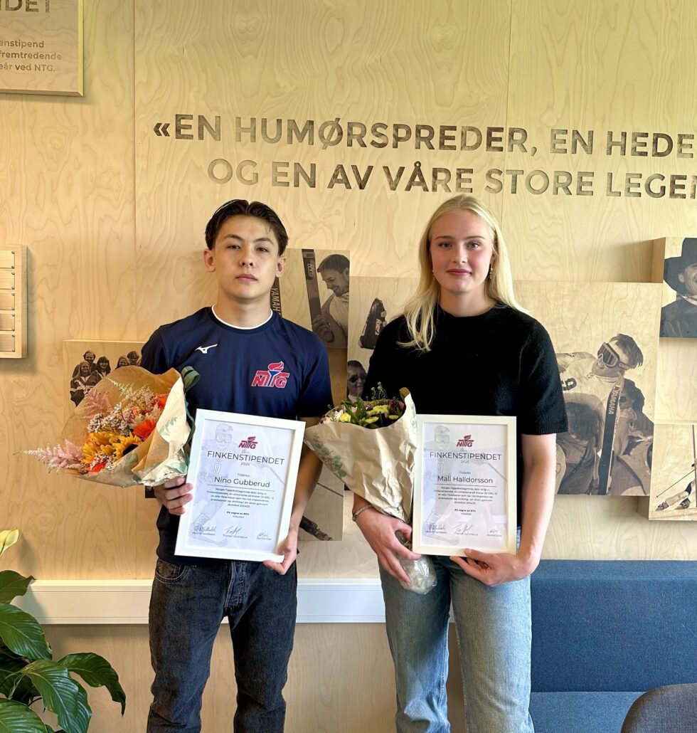 Nino Gubberud fra NTG Bærum og Mali Halldorsson fra NTG Kongsvinger vant Finkenstipendet 2025.
