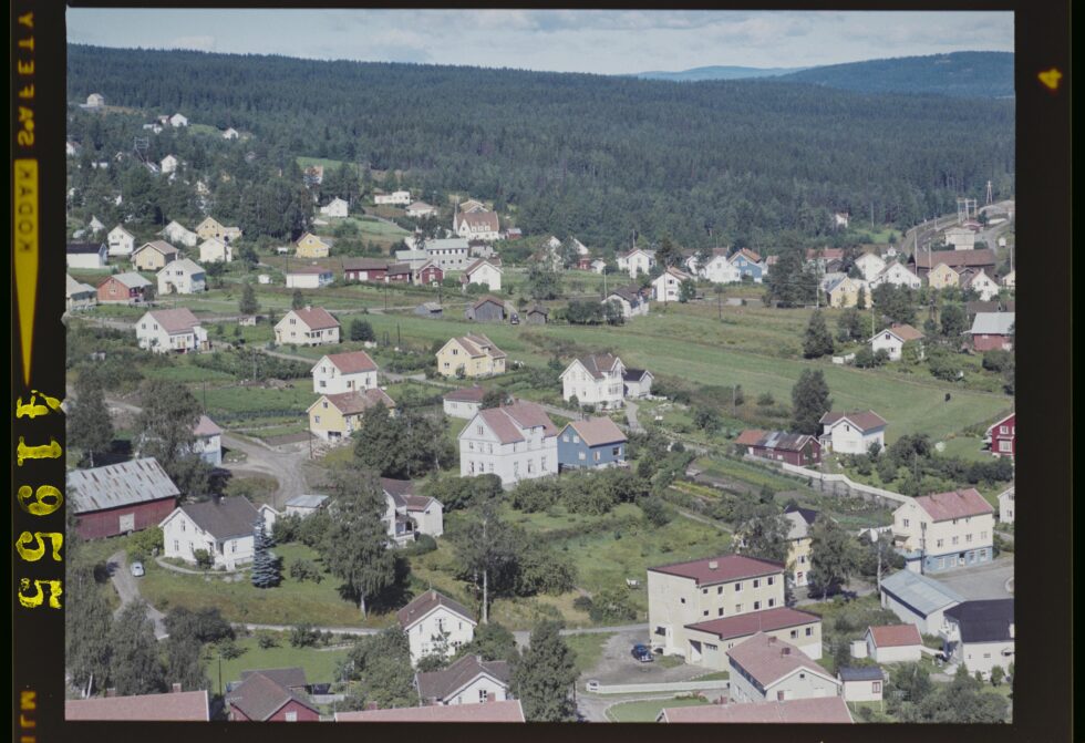 Flyfoto tatt over Kongsvinger i 1961.