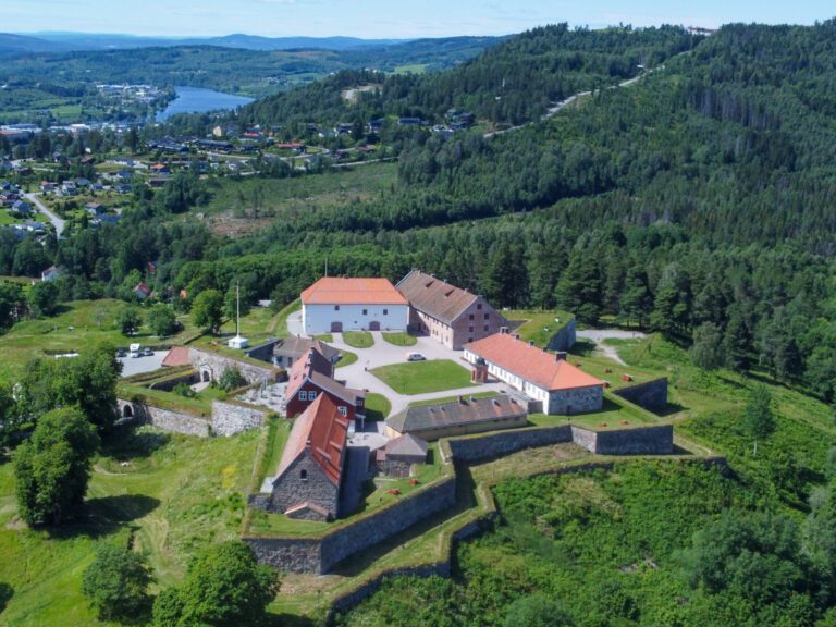 Kongsvinger festning fotografert med drone i 2025. — Foto: Knut Sørby
