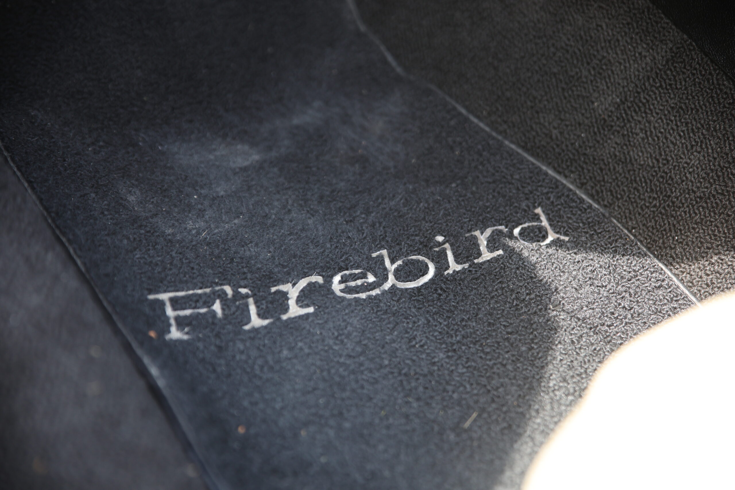 Gulvmatta st&aring;r det selsvagt Firebird p&aring;.