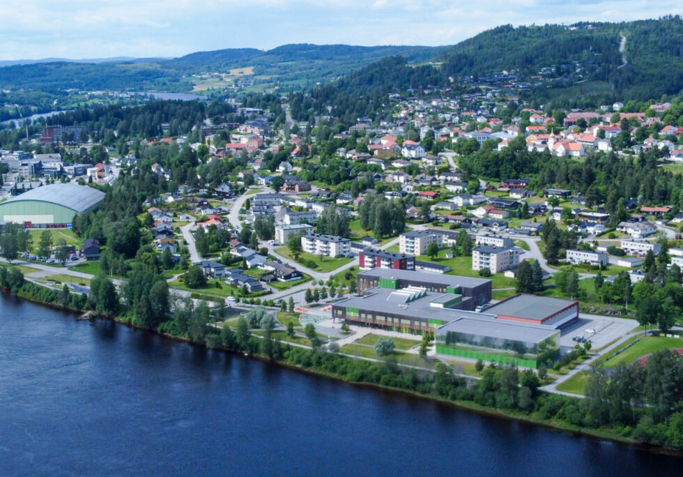 Dronebilde tatt over kongsvinger i 2025. — Foto: Knut Sørby