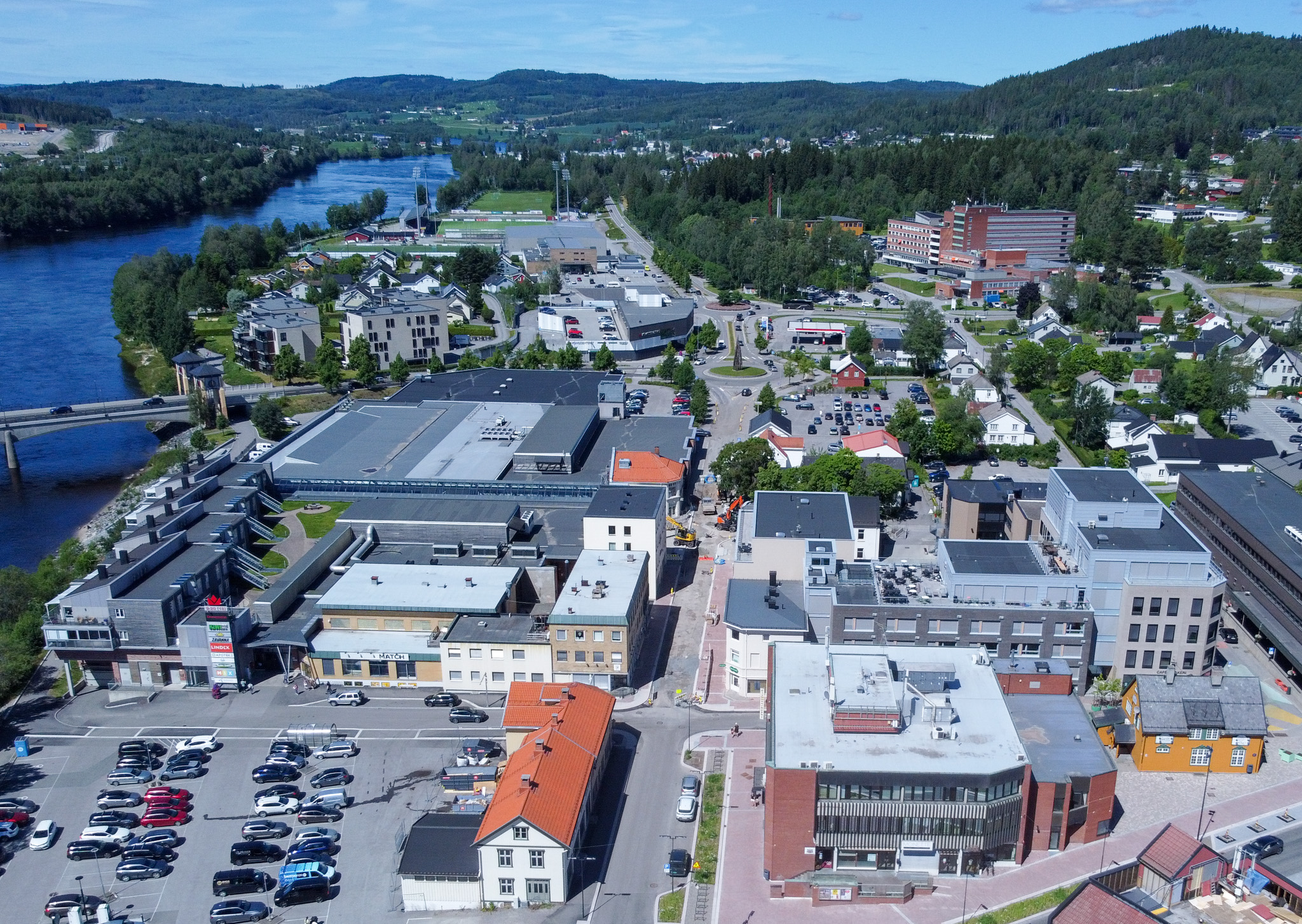 Flyfoto tatt over Kongsvinger i 2025.
