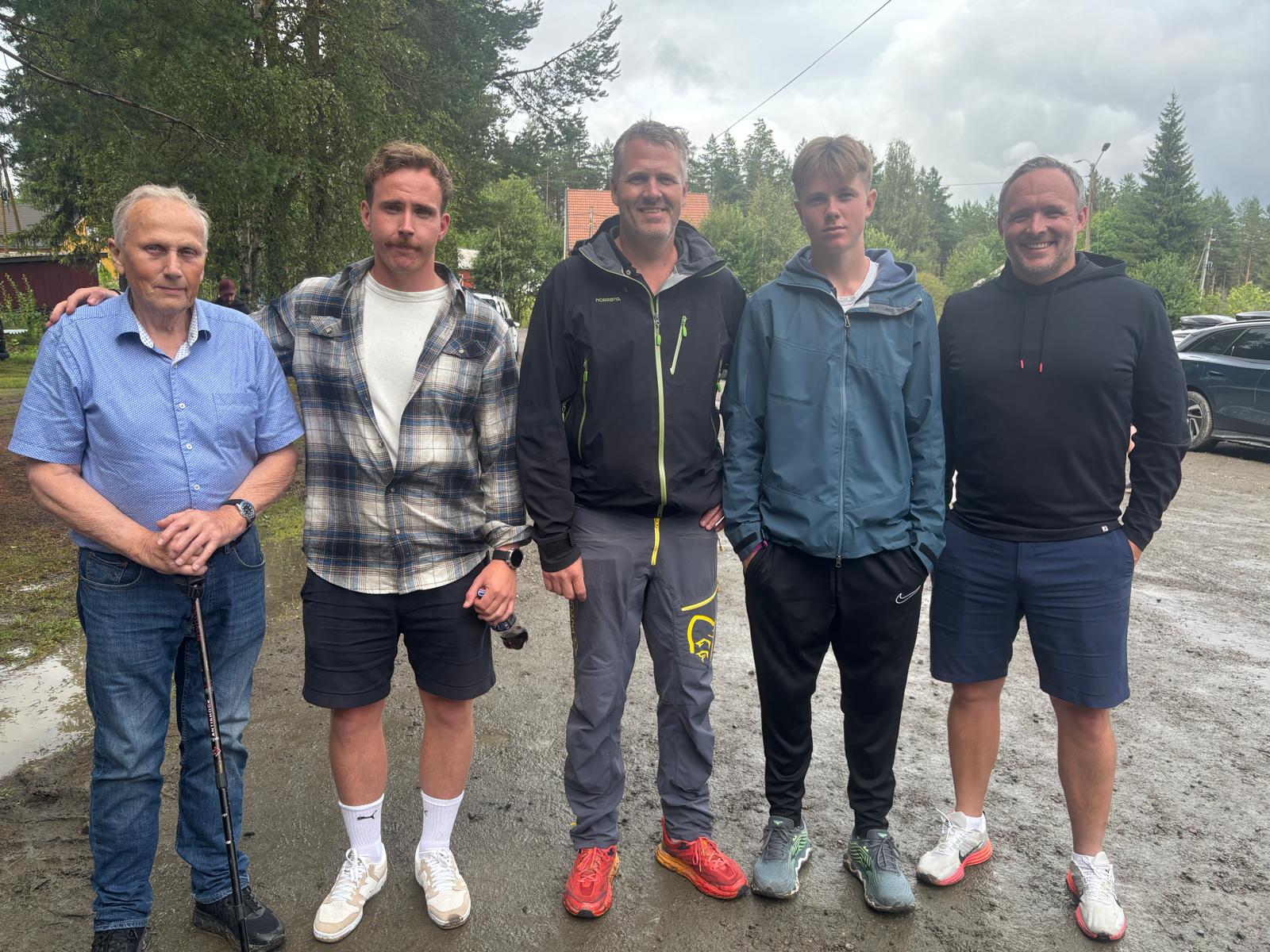 &Aring;smund Ruud (f.v.) vant herrefinalen. Emil Berg Dypsund, Eirik Mikalsen, Velte Mikalsen og Daniel Larsson fikk ogs&aring; kaste finale.