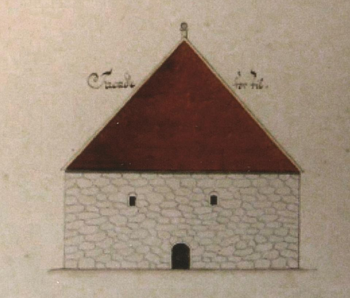 Illustrasjon over hvordan Arsenalet har utviklet seg over tid, her fra 1737.