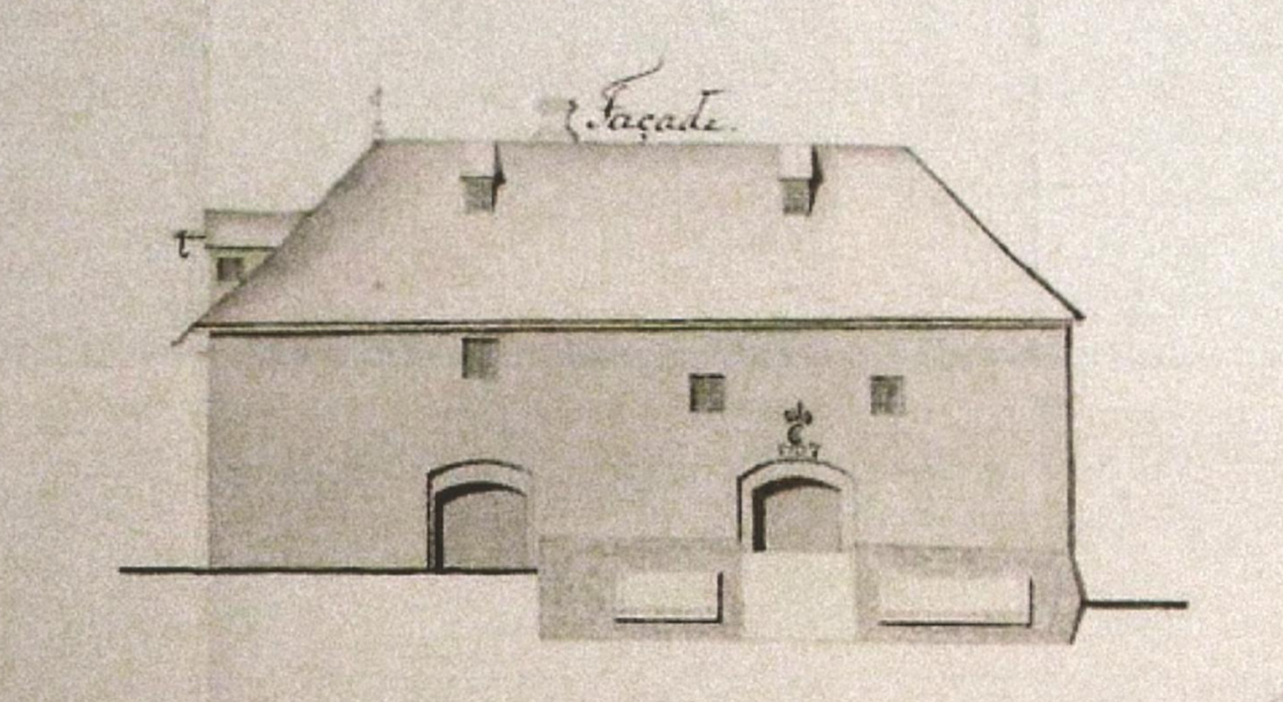 Illustrasjon av Arsenalet slik det s&aring; ut etter 1772.