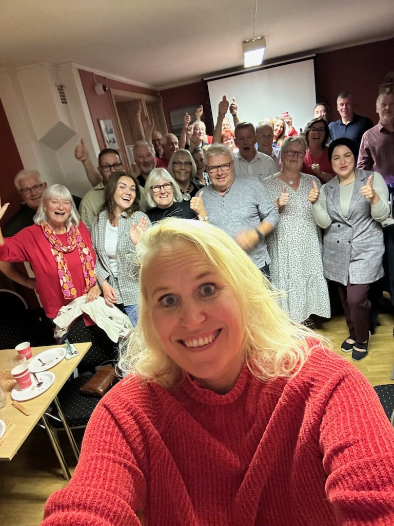 - God stemning på valgvaken til Eidskog Ap, forteller ordfører Kamilla Thue.