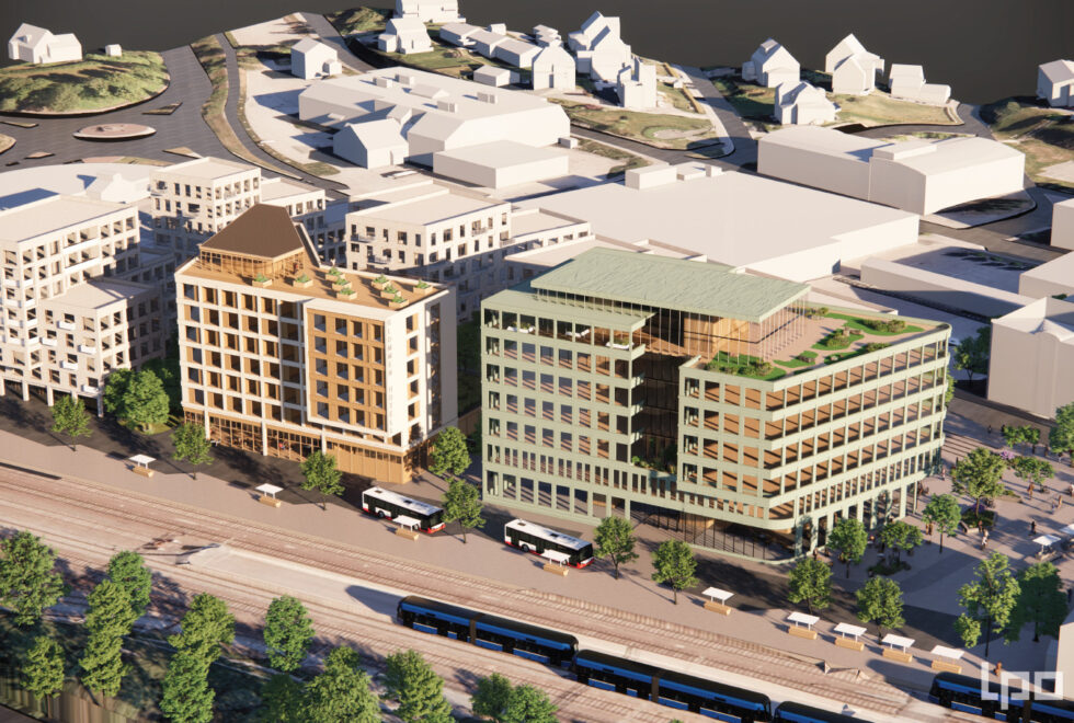 En arkitektkonkurranse er lyst ut det nye hotellet i Kongsvinger. Dette er en Illustrasjon fra et mulighetsstudie om hvordan det kan bli seende ut.