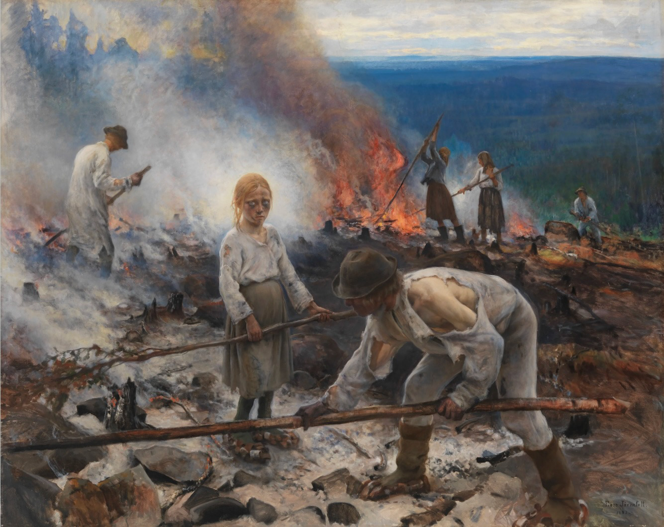 Dette maleriet av Eero Järnefelt skal skulptør Kim Simonsson basere kunsten i Byparken på.