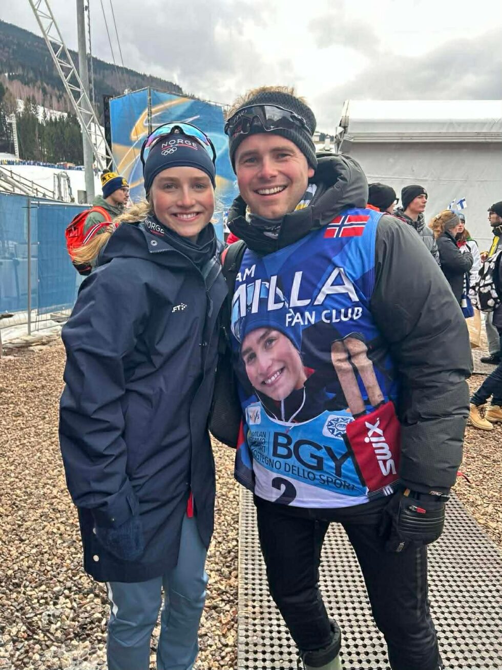 Milla Grossberghaugen Andreassen fikk støtte fra fetter Edvard Sletbakken da hun gikk inn til semifinale på sprinten i OL.