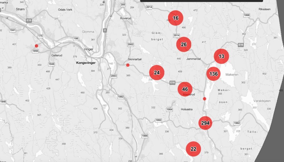 Det er flere husstander som er uten strøm i Kongsvinger kommune.