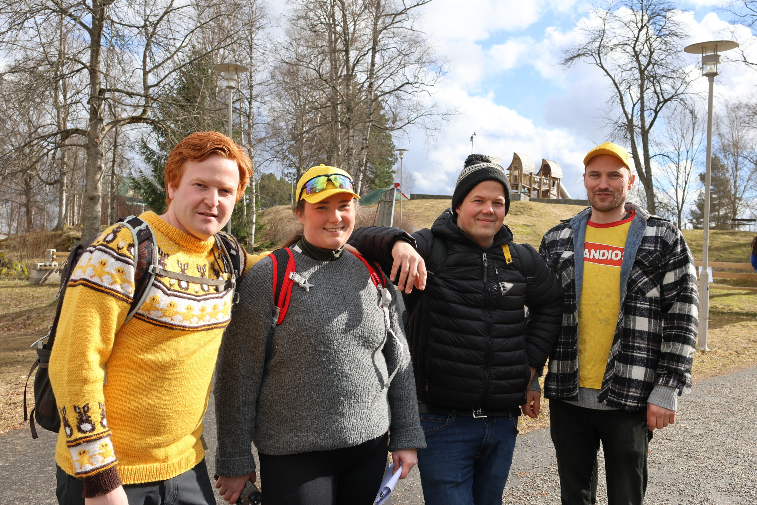 Ole Martin Vestbekken, Thina Elise Wålbakken, Aksel Mellem og Sondre Strand var klare for "En pinne for Innlandet".