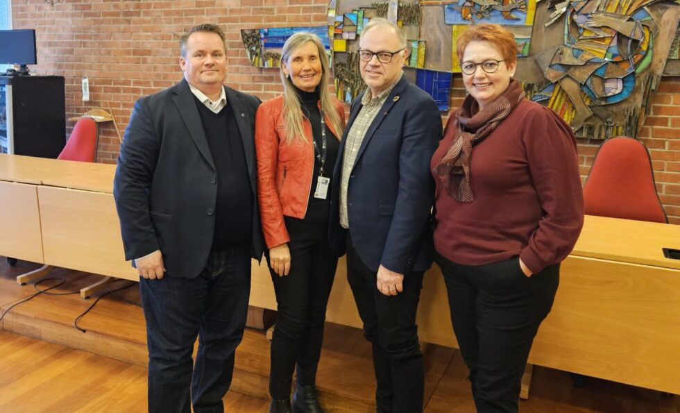 Ståle Lien Hansen, ordfører i Ullensaker, Tove E.Nyhus, ordfører i Nes, Knut Hvithammer, ordfører i Sør-Odal og Elin Såheim Bjørkli, ordfører i Kongsvinger.