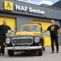 Senterleder Morten Morken (t.v.) og leder i NAF Solør Vinger og Oda Harald Christen Larsmon gleder seg til 100-års markeringen.